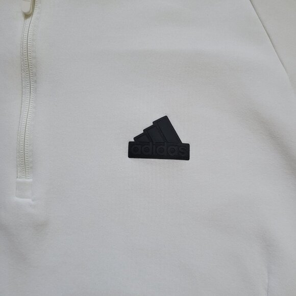 Adidas Z.N.E. AEROREADY 1/4 Zip Pullover Sweatshirt White Men’s Size Medium - Picture 2 of 13
